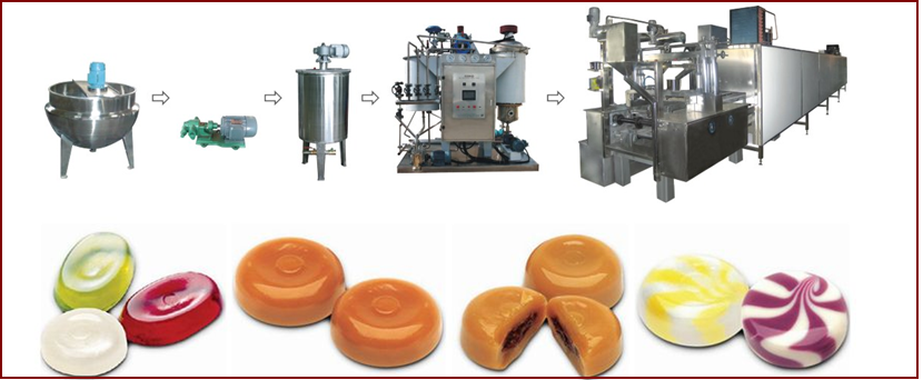 Automatic Lollipop Bonbon Hard Candy Production Line Depositing