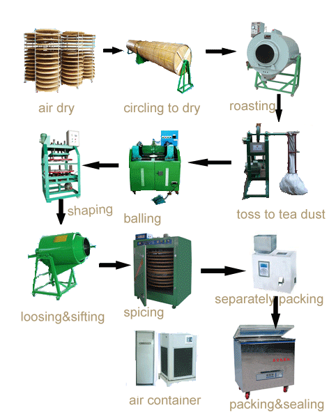 Green Tea Processing Flow Chart